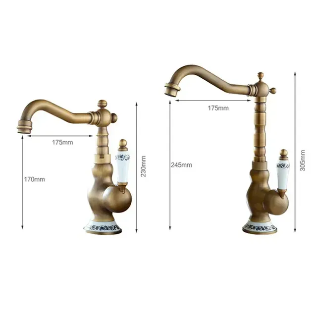 Robinets de salle de bains Robinet en bronze antique… – vue 7