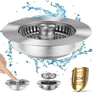 Bonde vidange évier crépine filtre inoxydable 304 brossé poussoir anti…
