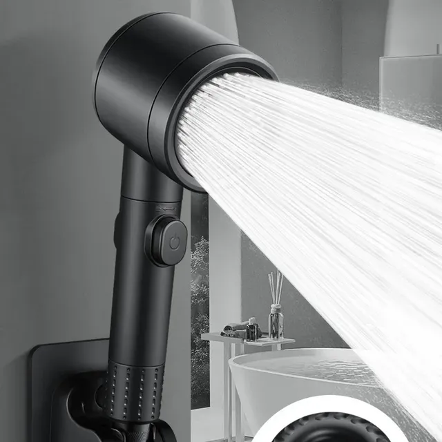 Pommeau douche super pressurisé basse pression noire mat…