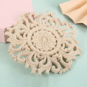 Autocollant de sculpture sur bois non peint, 1 pièce, classique, Floral, coin sculpté, Applique décorative pour fenêtres, portes, meubles, 10cm Autocollant de sculpture sur bois non peint, 1 pièce, classique, Floral, coin sculpté, Applique décorative pour fenêtres, portes, meubles, 10cm