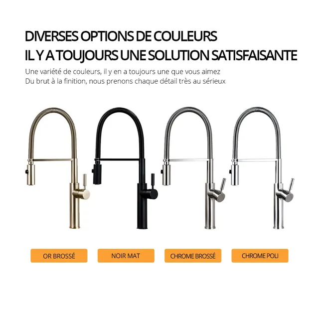 Robinets de cuisine en or brossé – vue 6