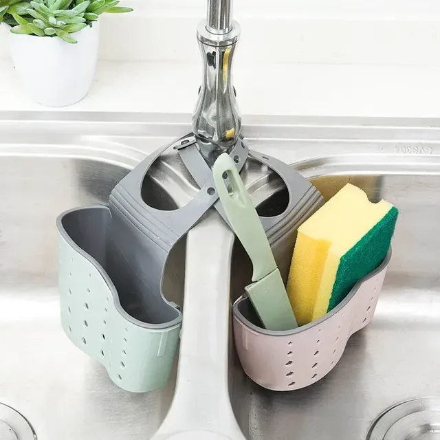 Organiseur lavabo suspendu rangement évier porte éponge… – vue 3