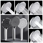 Pommeau de douche haute pression, salle de bain, 5 fonctions, économie d&rsquo;eau, mural, ABS chromé, accessoire de pluie