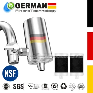 Filtre à eau de robinet longue durée de 320 gallons, filtre à eau en acier inoxydable pour évier, réduit le chlore, les métaux lourds et le mauvais goût Filtre à eau de robinet longue durée de 320 gallons, filtre à eau en acier inoxydable pour évier, réduit le chlore, les métaux lourds et le mauvais goût