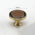 Poignées d&rsquo;armoire en laiton, Design Vintage en bois, boutons en noyer, poignées de porte de garde-robe de luxe en noyer