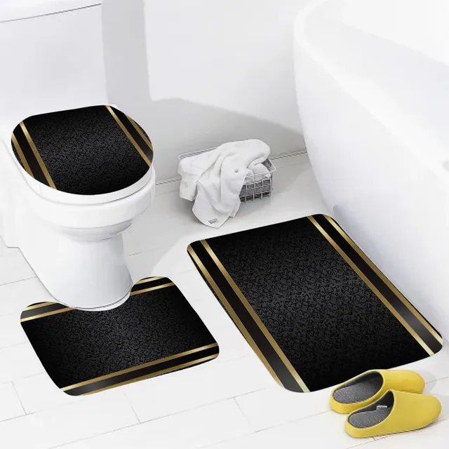 Ensemble de salle de bain de luxe noir et or – vue 4