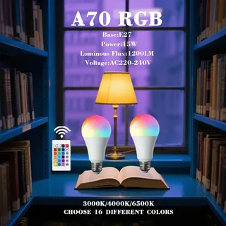 Ampoule LED RGB A70 15W 220V RA80 IR