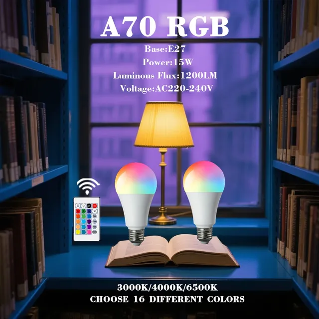 Ampoule LED RGB A70 15W 220V RA80 IR