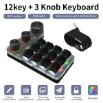 Clavier de jeu mécanique à 3 boutons, pigments Bluetooth, Macro personnalisé, RVB, 12 touches, Photoshop, Hotswap, Macropad