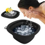 Bol de glace pour le visage, lavabo pliable en silicone, fournitures de beauté du visage, bassin d&rsquo;eau glacée pour rétrécir les pores, apaisant la peau
