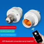 Adaptateur de douille d&rsquo;ampoule E27, Compatible Bluetooth, contrôle par application Smart Life, Base de support de lampe intelligente AC85-265V