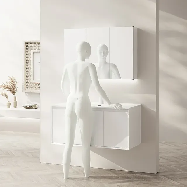 Armoires de salle de bains blanches modernes – vue 6