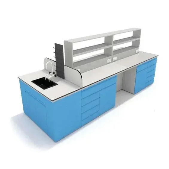 Paillasse laboratoire îlot doubleface plantravail blanc… – vue 3