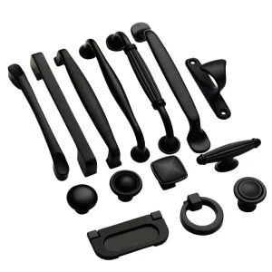 poignée meuble cachée noire aluminium mat encastrée discrète moderne minimaliste robuste fixation vis 22mm panneaux 18mm longueurs multiples perçages