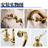 Robinet lavabo mural laiton doré luxe victorien bec… – vue 5