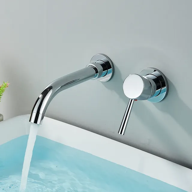 Robinet de lavabo noir mural à 2 trous – vue 6