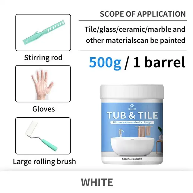 Kit de peinture pour carrelage de salle de bain 500g – vue 4