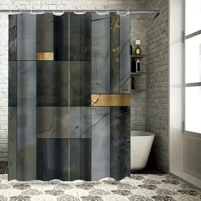 Rideau de douche effet marbre de luxe