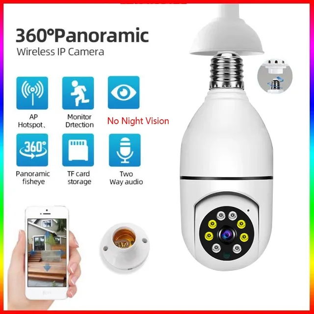 Ampoule E27 Caméra Wifi 2.4G Vision nocturne couleur 355… – vue 3