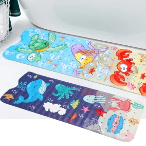 Tapis de bain pour bébé, tapis de baignoire antidérapant avec ventouse et trou de vidange, tapis de douche pour enfant, dessin animé mignon Sea World Tapis de bain pour bébé, tapis de baignoire antidérapant avec ventouse et trou de vidange, tapis de douche pour enfant, dessin animé mignon Sea World