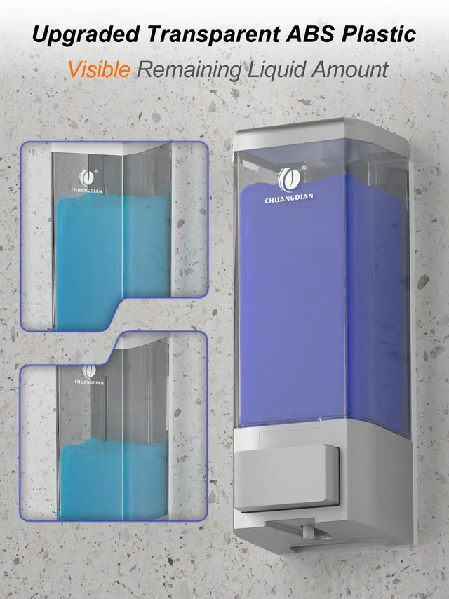 Distributeur savon liquide mural rechargeable plastique… – vue 2