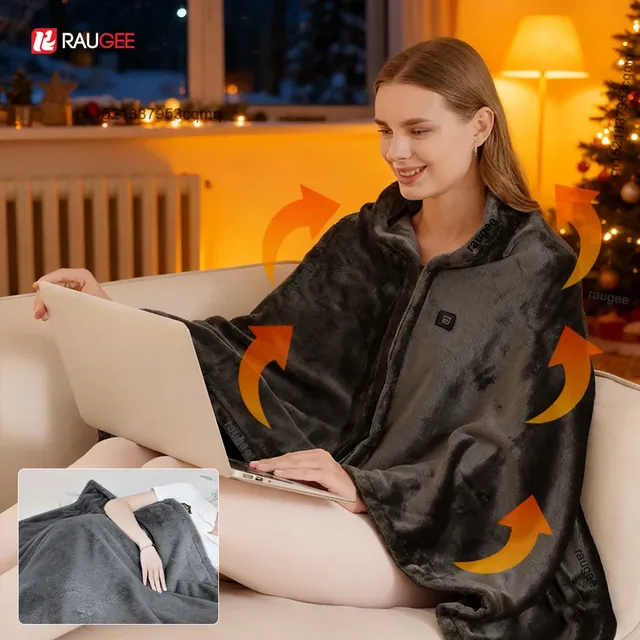 Couverture chauffante usb rechargeable châle poncho…