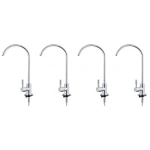 4 ensemble 1/4 pouces robinet en acier inoxydable filtre à eau robinet pour évier de cuisine robinet rotatif connexion rapide eau potable-AT64