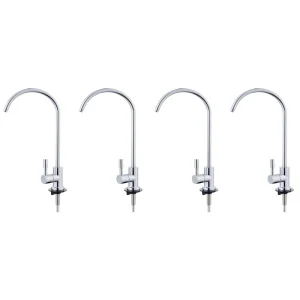 4 ensemble 1/4 pouces robinet en acier inoxydable filtre à eau robinet pour évier de cuisine robinet rotatif connexion rapide eau potable-AT64