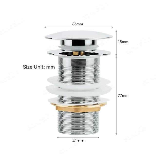 Bonde vidange poussoir clic clac laiton massif inox… – vue 7