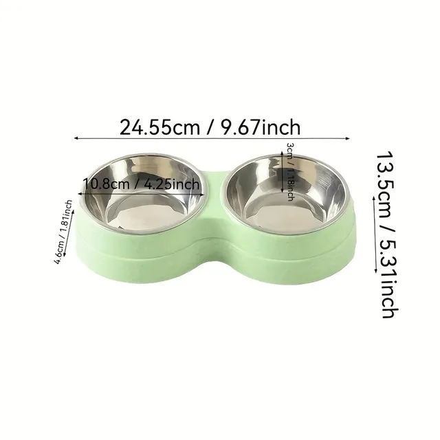 Bols doubles en acier inoxydable pour animaux de compagnie – vue 2