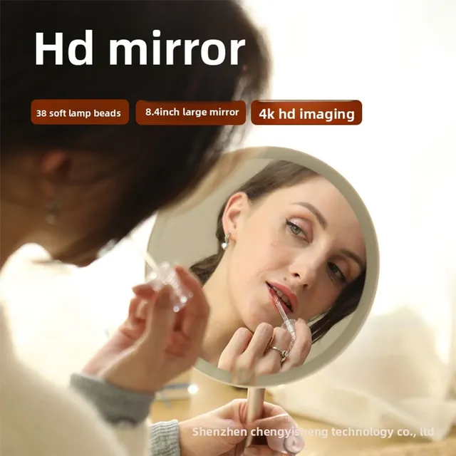 Miroir de maquillage rond à LED – vue 2