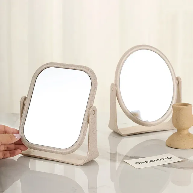 Miroir en plastique de bureau rond personnalisé – vue 3