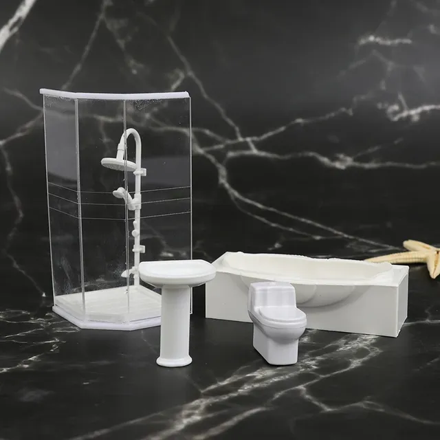 Ensemble salle bain miniature maison poupée echelle125… – vue 2