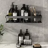 Étagère murale coin douche rangement aluminium noir mat… – vue 6