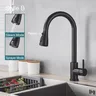 Robinet de cuisine noir flexible à nervures – vue 4