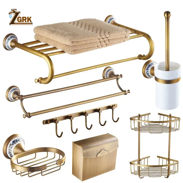 Ensemble mural accessoires salle bain laiton sculpté… – vue 2