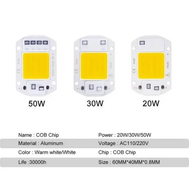 LED COB lampe perle 20W 30W 50W 220V IP65 IC intelligent… – vue 6
