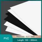 Feuille de plastique PVC noir et blanc, 0.2 à 1mm d&rsquo;épaisseur, pour bricolage, fabrication de modèles, plaque de panneau artisanal, panneau de matériel fait à la main