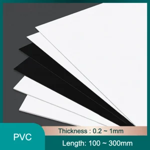 Feuille de plastique PVC noir et blanc, 0.2 à 1mm d&rsquo;épaisseur, pour bricolage, fabrication de modèles, plaque de panneau artisanal, panneau de matériel fait à la main