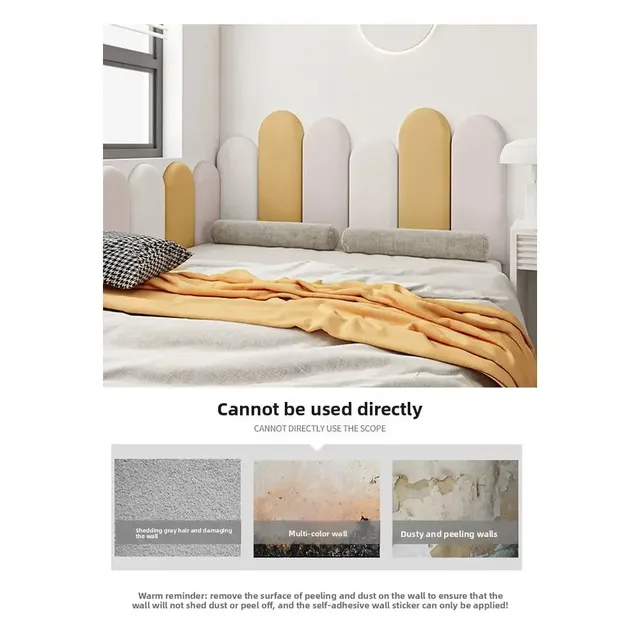 Autocollant mural demi-cercle en lin – vue 3