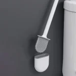 Brosse de toilette murale en silicone, têtes de brosse plates, choses pour la maison, accessoires de marchandises, outils de livres WC