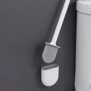 Brosse de toilette murale en silicone, têtes de brosse plates, choses pour la maison, accessoires de marchandises, outils de livres WC