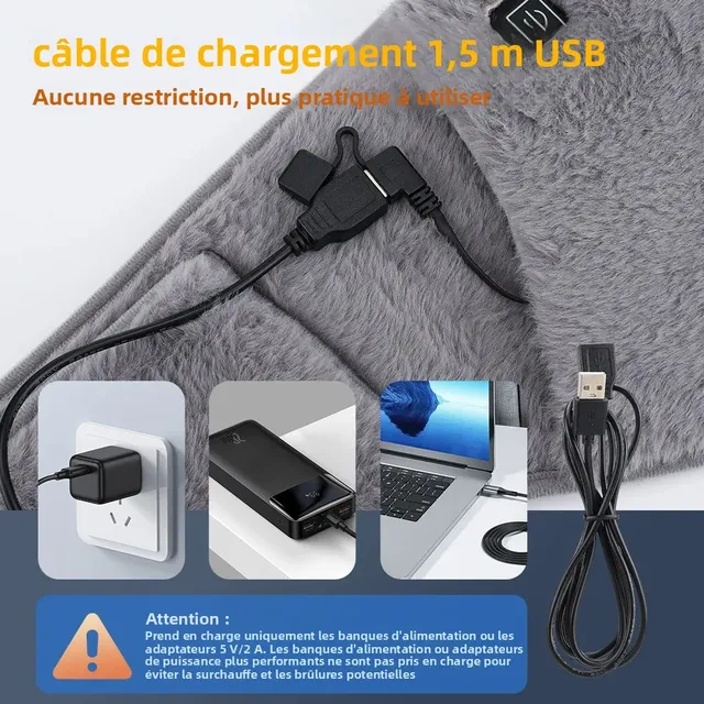 Ceinture chauffante abdominale peluche velours cristal… – vue 4