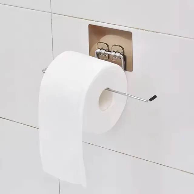 Porte-papier hygiénique adhésif pour salle de bain – vue 6