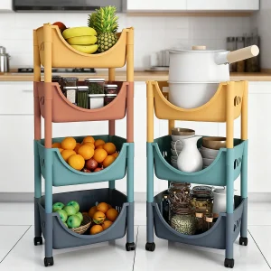 Chariot de rangement de cuisine, chariot de rangement mobile, supports de rangement pour jouets, collation, panier de rangement de grande capacité pour cuisine et salon