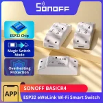SONOFF BASICR4 WiFi commutateur intelligent ESP32 Mode de commutation magique fiable sûr eWeLink télécommande avec S-MATE2 Alexa Google 1 à 10 pièces