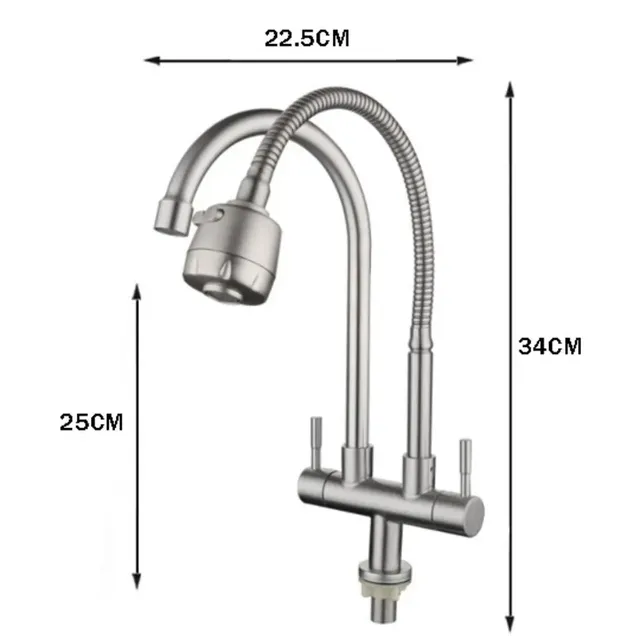Robinet d'évier double multifonction en acier inoxydable… – vue 6