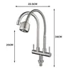 Robinet d'évier double multifonction en acier inoxydable… – vue 6