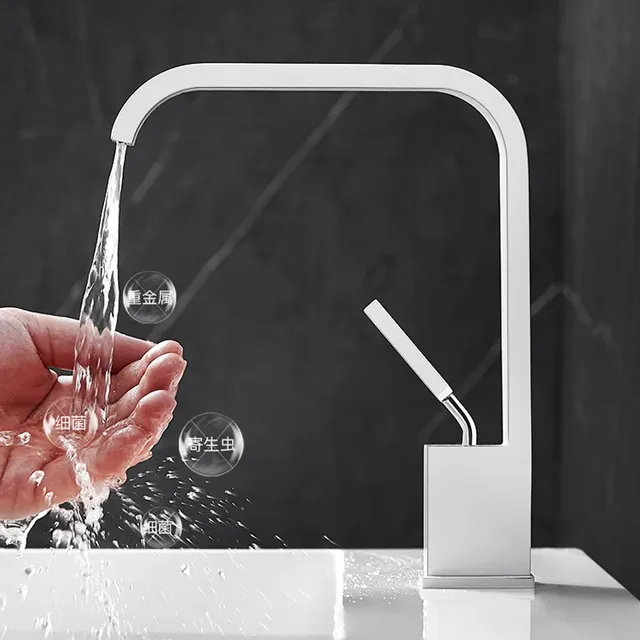Robinet cascade de salle de bains entièrement en cuivre – vue 6