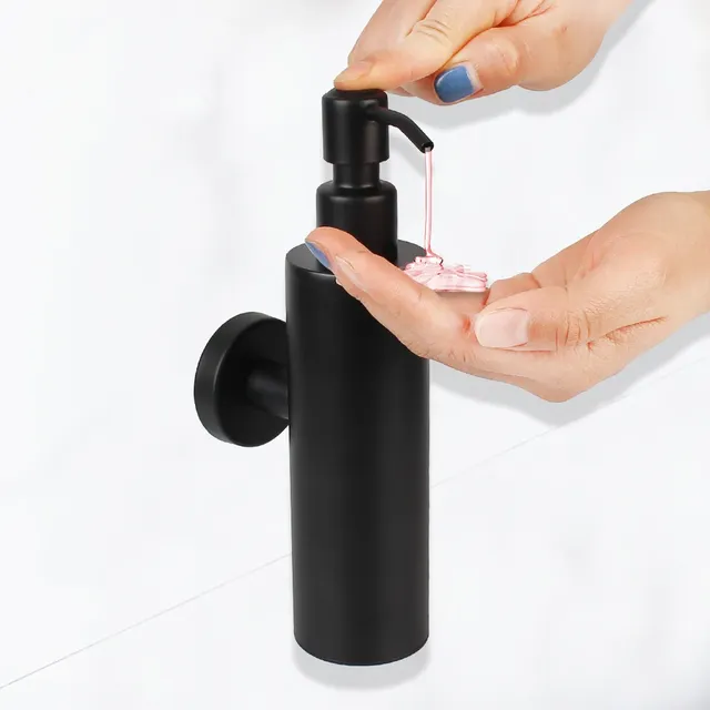 Distributeur savon mural noir mat acier inoxydable 304… – vue 6